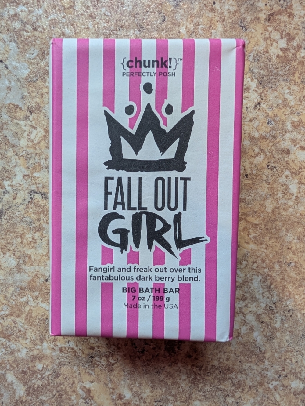 {chunk!} Fall Out Girl Big Bath Bar - Pink & White Stripe